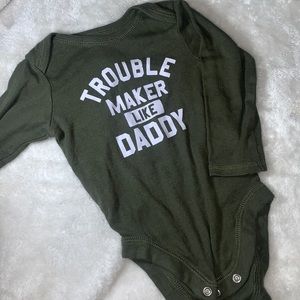 Baby’s long sleeve onesie- army green